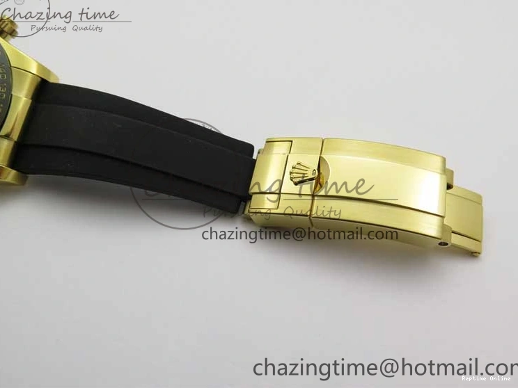 0501 Sporty Daytona 116518 KKF 1:1 Best Edition 904L Steel YG Black Dial on Rubber Strap A 2455